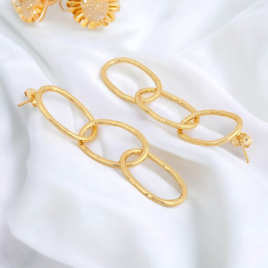 Loop Changed Matte Gold Finish Earrings T4 Jewels