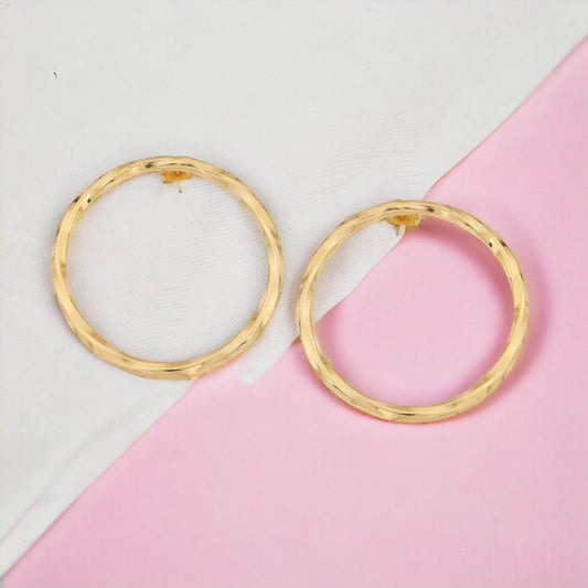 Loop Matte Gold Finish Earrings T4 Jewels