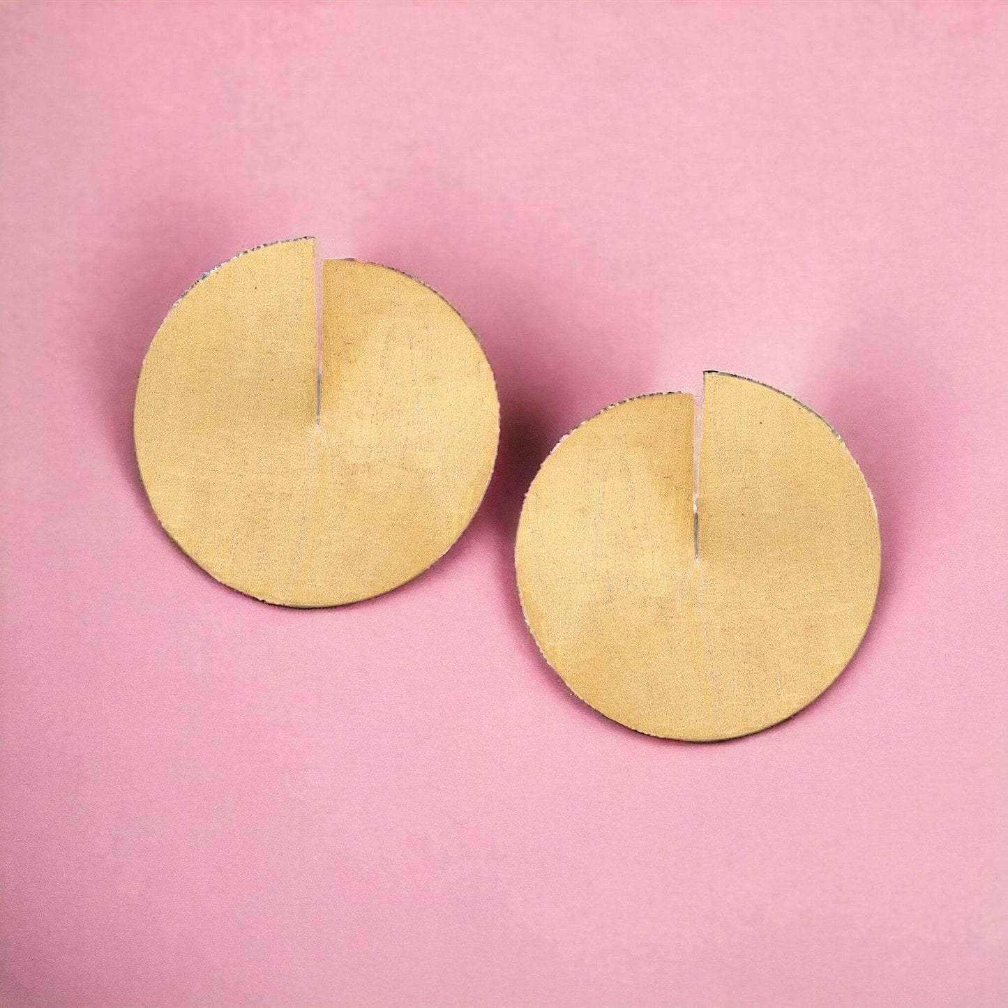 Beautiful Round Matte Gold Finish Earrings T4 Jewels