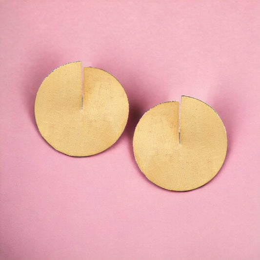 Beautiful Round Matte Gold Finish Earrings T4 Jewels