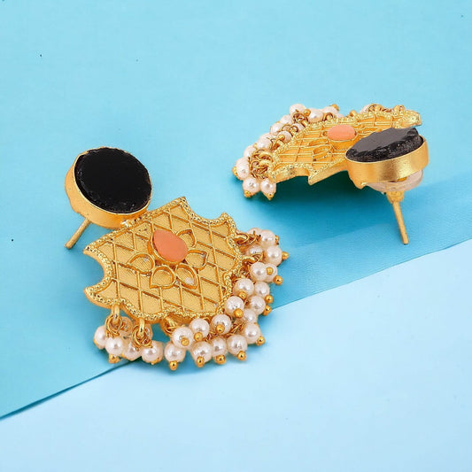 Traditional Jhumki Matte Gold Finish Earrings T4 Jewels