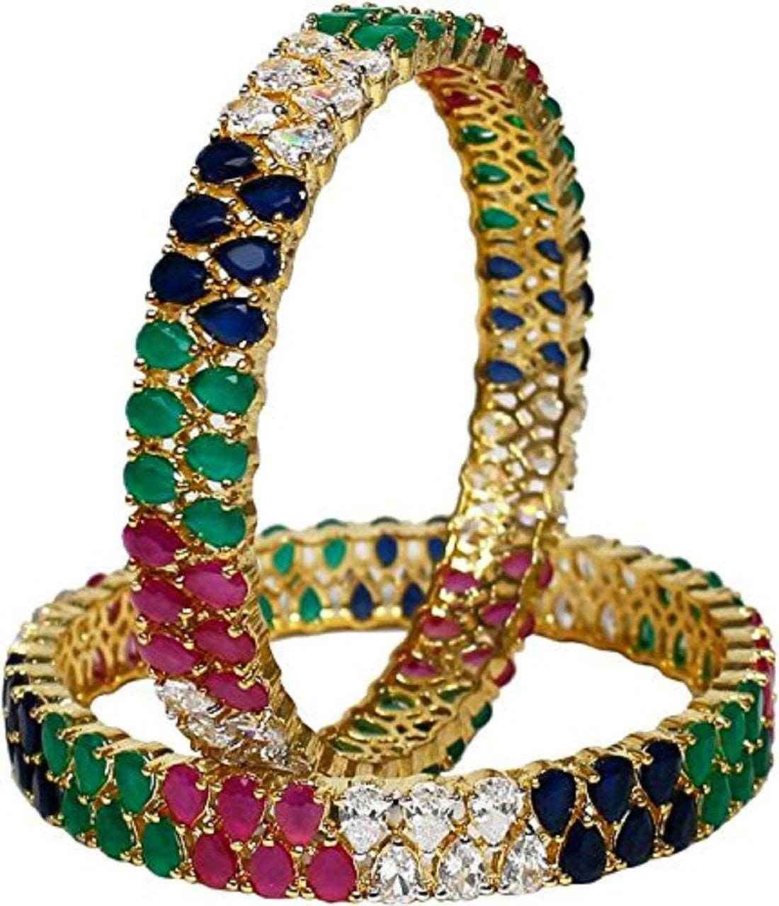 Anokhi Multicolor American Diamond Bangles AD Bangles T4 Jewels