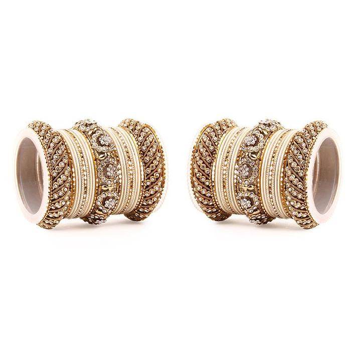 Set of 2 Solid Colored Bangle Set Beige All Bangle Sets T4 Jewels