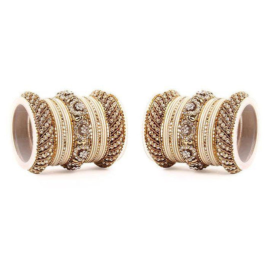 Set of 2 Solid Colored Bangle Set Beige All Bangle Sets T4 Jewels