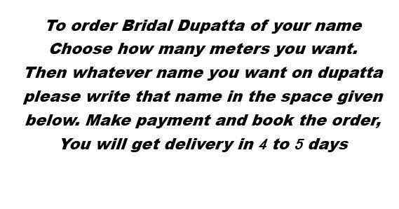 Ayesha Wedding Bridal Name Customize Chunni/Dupatta Customized Chunri For Wedding T4 Jewels