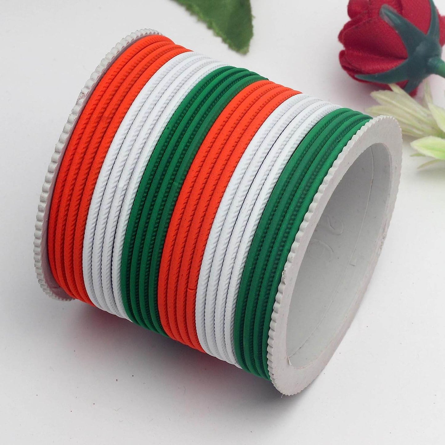 T4 Jewels Matte Tricolor Bangle Set (Pack Of 24) Tricolor Bangles T4 Jewels