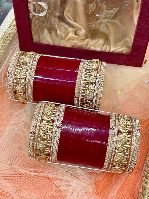 T4 Jewels Royal Elephant Moti Bridal Chura Set 🐘👑 -2H