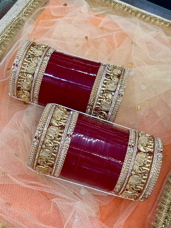 T4 Jewels Royal Elephant Moti Bridal Chura Set 🐘👑 -2H