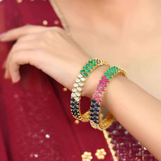 Anokhi Multicolor American Diamond Bangles AD Bangles T4 Jewels