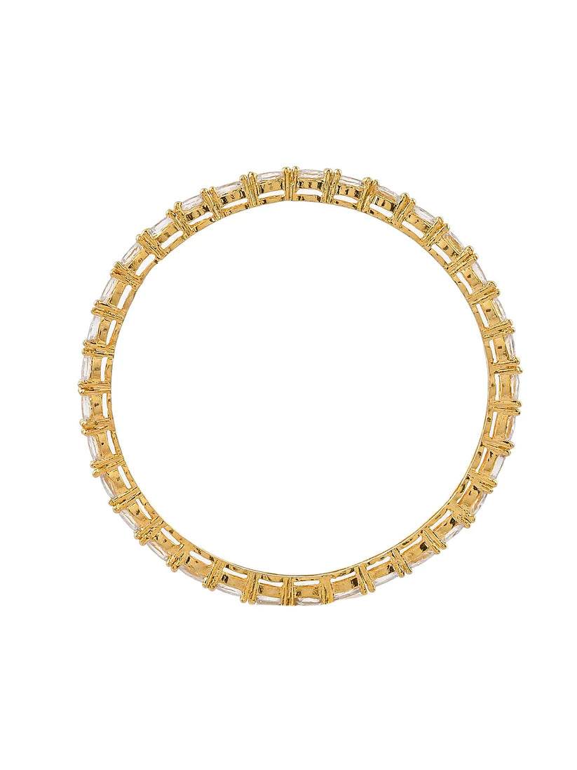 Gold Plated Handcrafted AD Bangles (AD-004) AD Bangles T4 Jewels