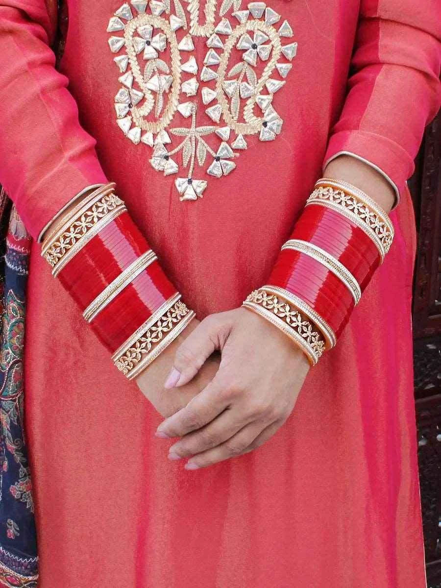 T4 Jewels Bridal Chuda With White Kada & Patti-Availbale In Many Colors (CH3Z) Bridal Chuda T4 Jewels