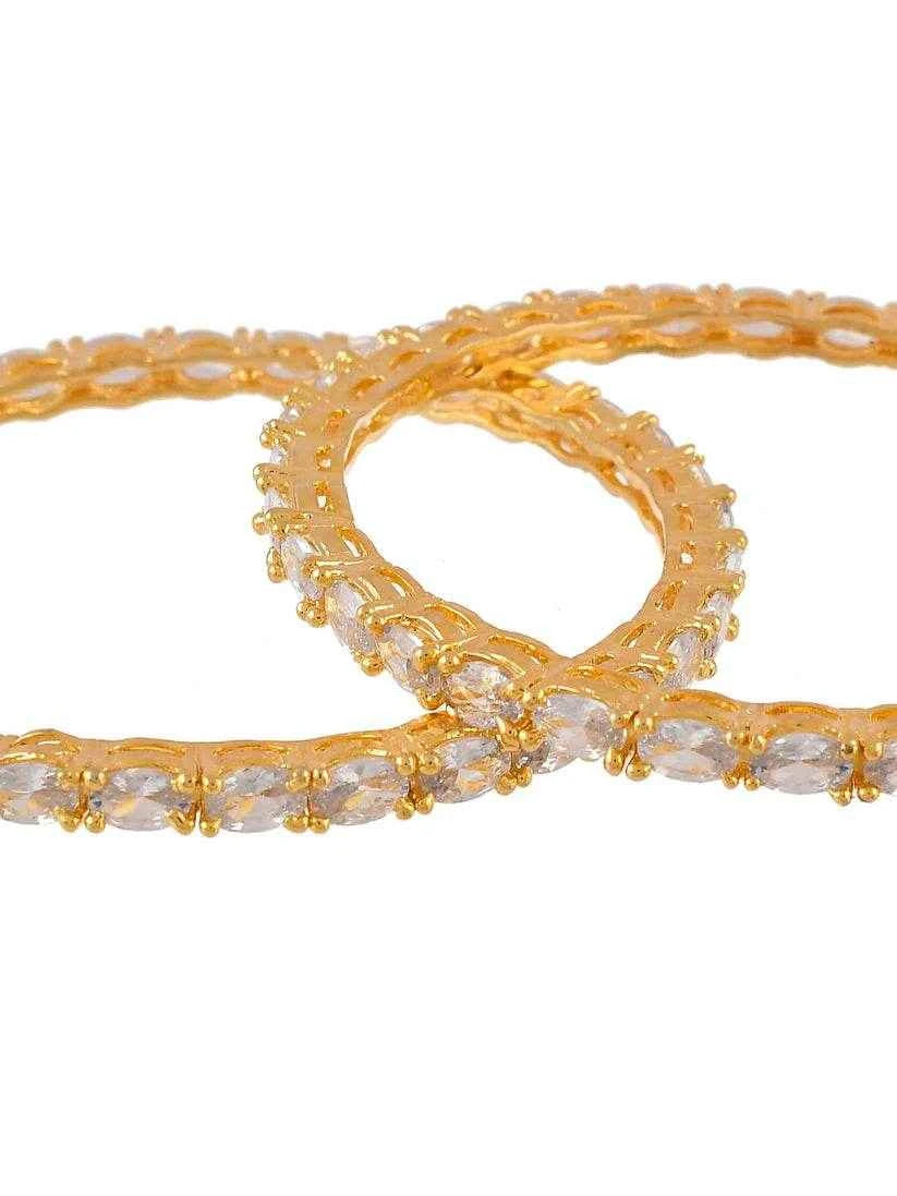 Gold Plated Handcrafted AD Bangles (AD-004) AD Bangles T4 Jewels