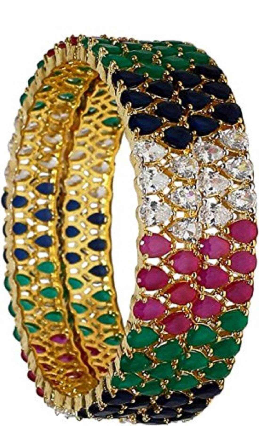 Anokhi Multicolor American Diamond Bangles AD Bangles T4 Jewels