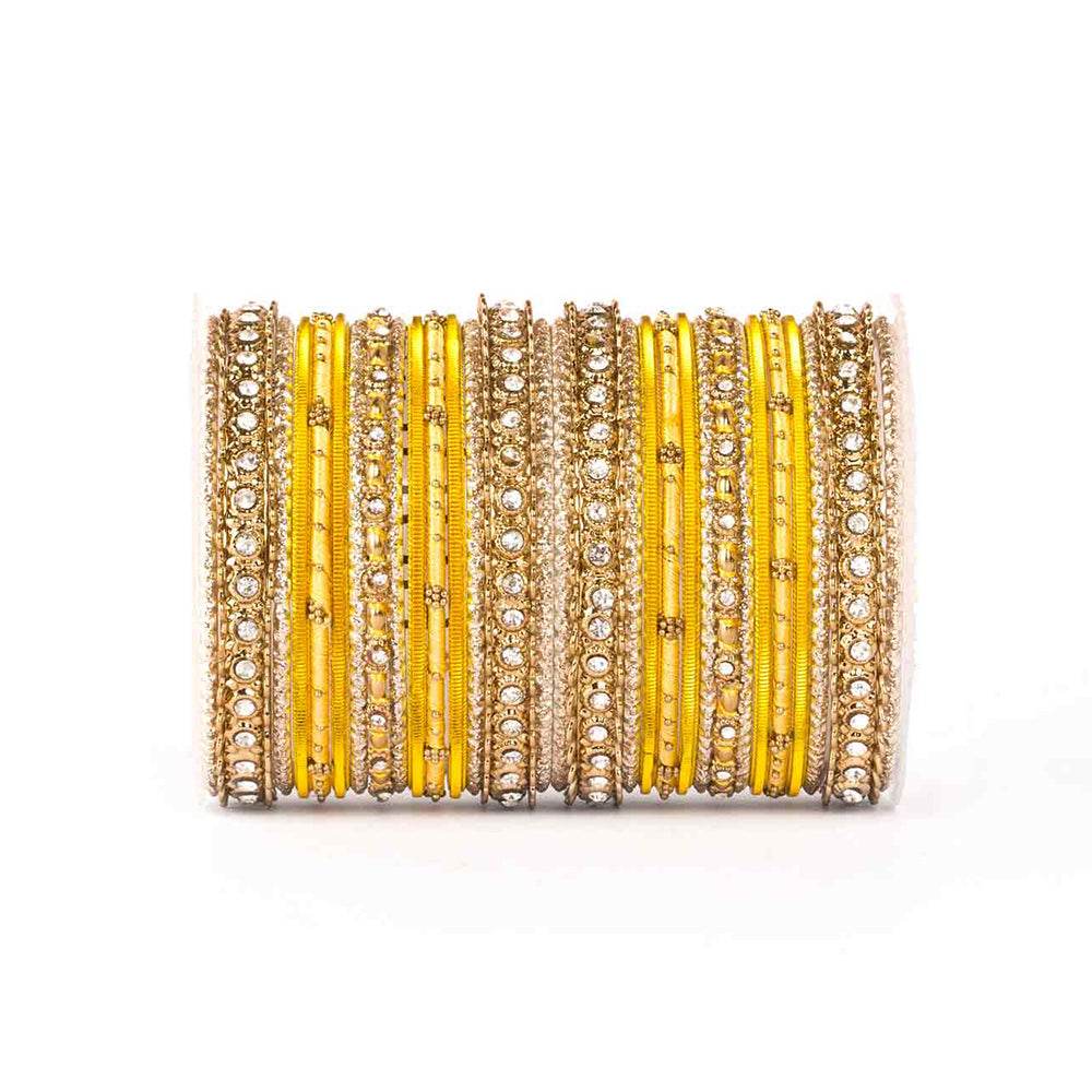 Elegant Colored Thread Bangle Set Yellow All Bangle Sets T4 Jewels