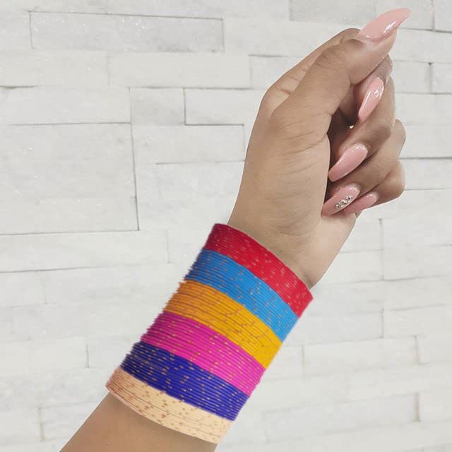 T4 Jewels Stylish Multi colour Metal Bangles set| Fancy Multicolour Bangles for women | Metal Chudi Set For Women | Women's Bangles T4 Jewels