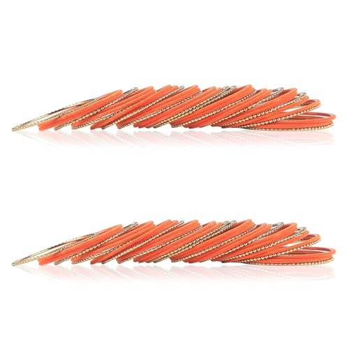 T4 Jewels Beautiful & Elegant Beads Studded Colourful Metal Bangles Set Fashion Jewellery - 110NO. All Bangle Sets T4 Jewels