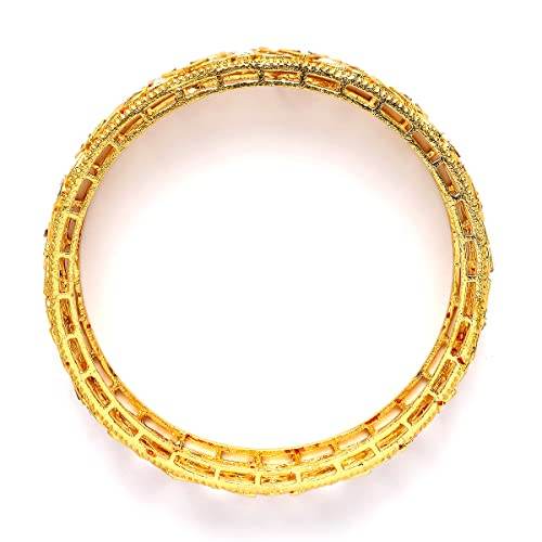 T4 Jewels Set of 2 Gold Plated Kundan Bangles for Women T4 Jewels