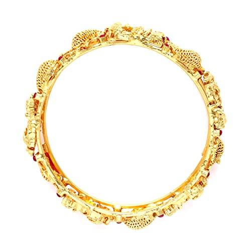 T4 Jewels Gold Plated Set of 2 Shri Ram Bangles for Women T4 Jewels