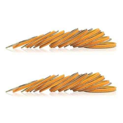 T4 Jewels Beautiful & Elegant Beads Studded Colourful Metal Bangles Set Fashion Jewellery - 110NO. All Bangle Sets T4 Jewels