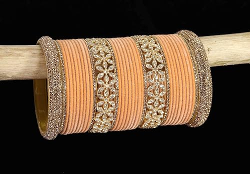 T4 Jewels Bangle Sets With AD And Velvet Bangles T4 Jewels