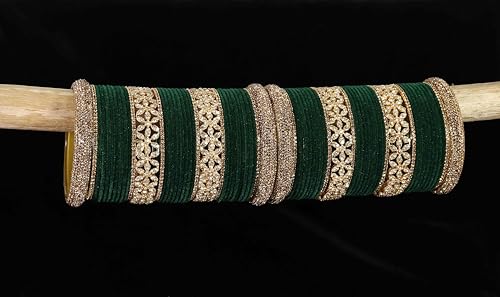 T4 Jewels Bangle Sets With AD And Velvet Bangles T4 Jewels