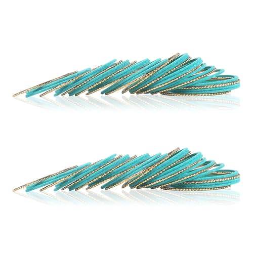 T4 Jewels Beautiful & Elegant Beads Studded Colourful Metal Bangles Set Fashion Jewellery - 110NO. All Bangle Sets T4 Jewels