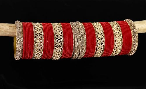 T4 Jewels Bangle Sets With AD And Velvet Bangles T4 Jewels
