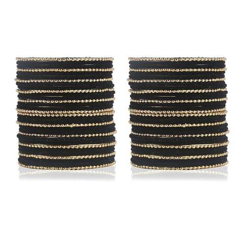 T4 Jewels Beautiful & Elegant Beads Studded Colourful Metal Bangles Set Fashion Jewellery - 110NO. All Bangle Sets T4 Jewels