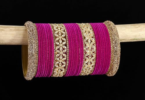 T4 Jewels Bangle Sets With AD And Velvet Bangles T4 Jewels