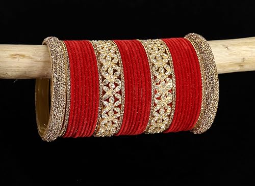 T4 Jewels Bangle Sets With AD And Velvet Bangles T4 Jewels