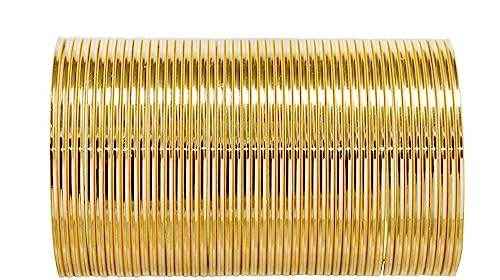 T4 Jewels Plane Glossy Finish Beautiful Classy Metal Bangles Set For Women And Girls - (Pack Of 48 Bangles) - RGL Golden Metal Bangles T4 Jewels