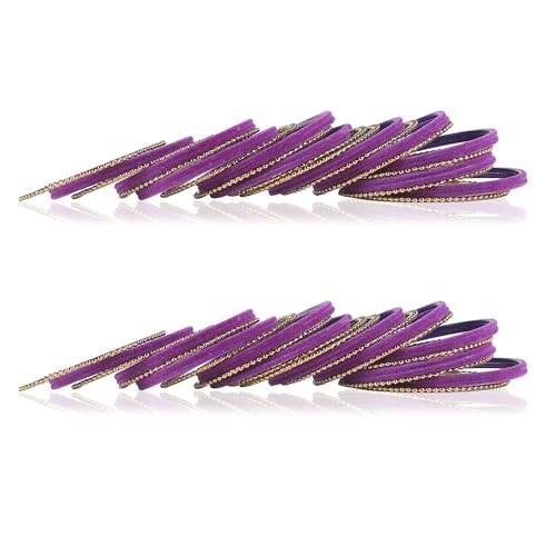 T4 Jewels Beautiful & Elegant Beads Studded Colourful Metal Bangles Set Fashion Jewellery - 110NO. All Bangle Sets T4 Jewels