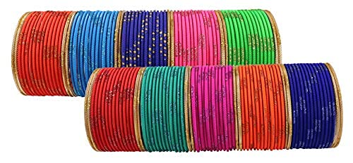T4 Jewels Stylish Multi colour Metal Bangles set| Fancy Multicolour Bangles for women | Metal Chudi Set For Women | Women's Bangles T4 Jewels