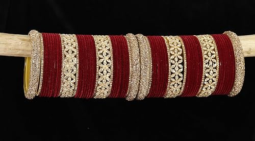 T4 Jewels Bangle Sets With AD And Velvet Bangles T4 Jewels