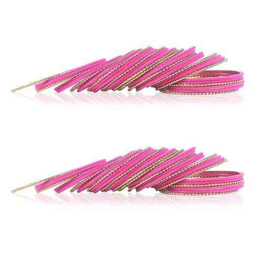T4 Jewels Beautiful & Elegant Beads Studded Colourful Metal Bangles Set Fashion Jewellery - 110NO. All Bangle Sets T4 Jewels