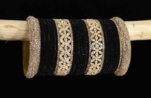 T4 Jewels Bangle Sets With AD And Velvet Bangles T4 Jewels