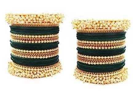 T4 Jewels Pearl Gemstones Zircon Stylish Colours Fashion Jewellery Metal Bangles Set - 92NO All Bangle Sets T4 Jewels