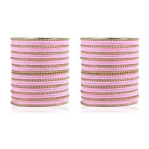 T4 Jewels Beautiful & Elegant Beads Studded Colourful Metal Bangles Set Fashion Jewellery - 110NO. All Bangle Sets T4 Jewels