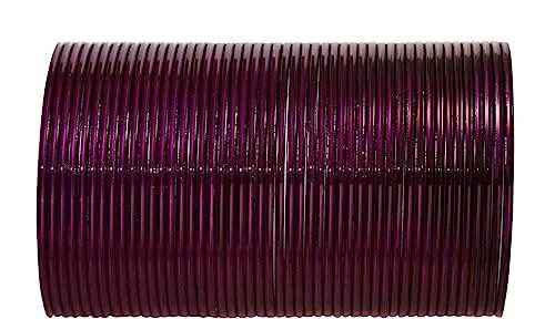 T4 Jewels Plane Glossy Finish Beautiful Classy Metal Bangles Set For Women And Girls - (Pack Of 48 Bangles) - RGL Purple Metal Bangles T4 Jewels