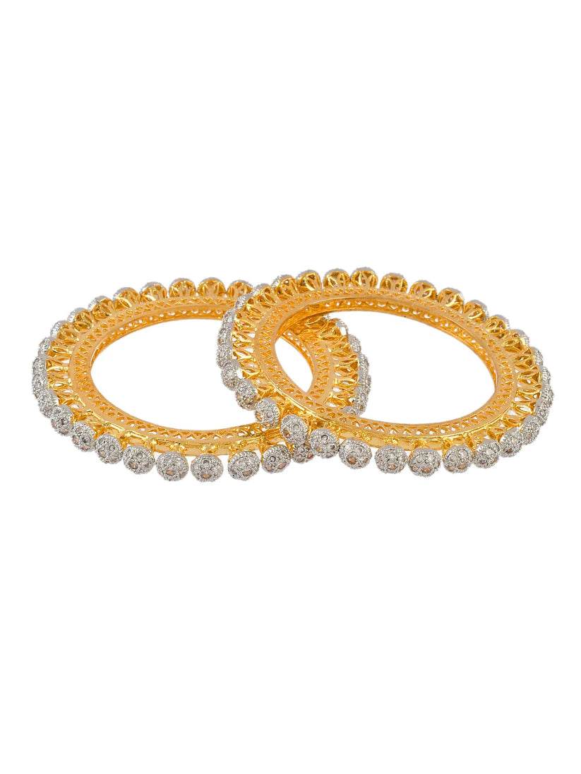 Set Of 2 American Diamond Gokhroo Bangles For women (AD-005) AD Bangles T4 Jewels
