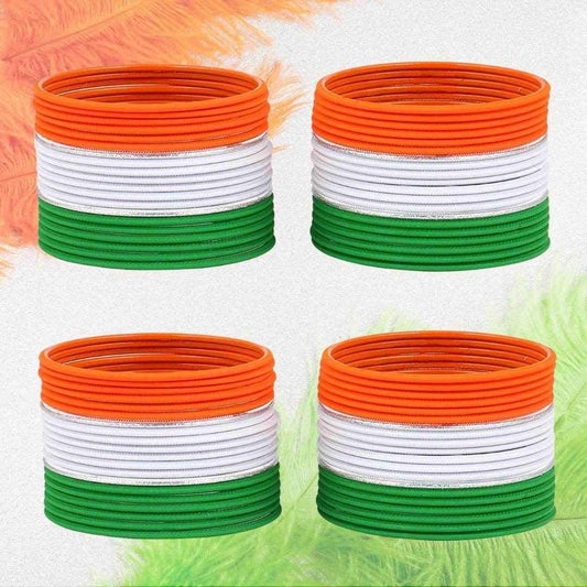 T4 Jewels Tricolor Matte Bangles for Independence Day and Republic Day Celebration Pack Of 2 Tricolor Jewelry T4 Jewels