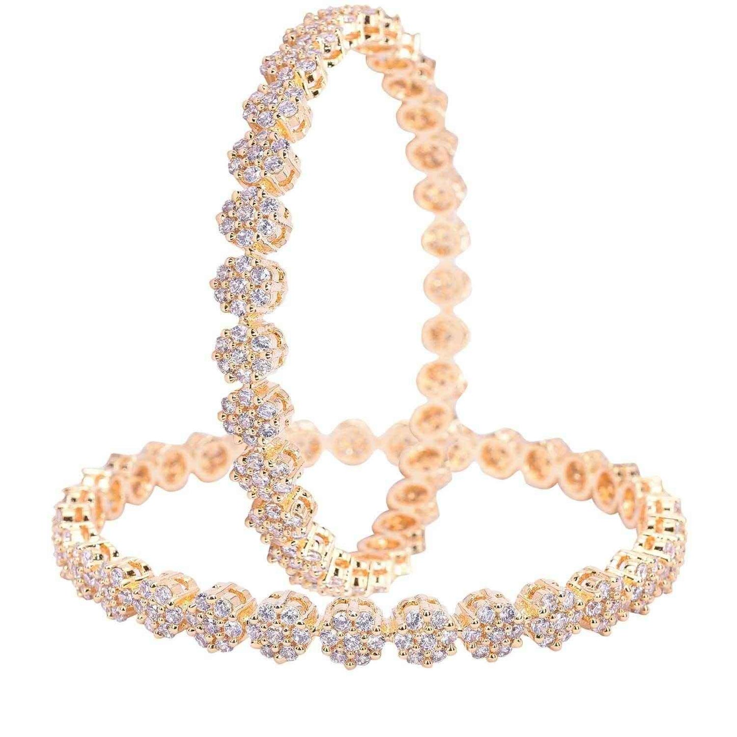 Sumaya Gold Plated American Diamond Bangles T4 Jewels