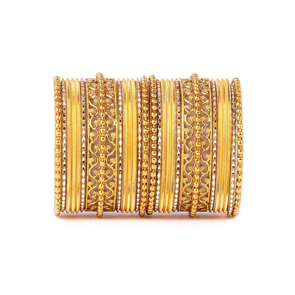 Low Cost Shinning Bangle Set Golden All Bangle Sets T4 Jewels