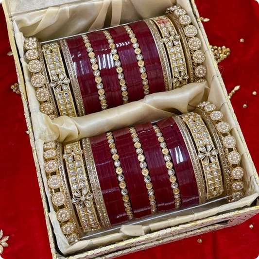 T4 Jewels | Golden Pearl & Floral Motif Chooda 🌸💛-4H