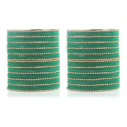 T4 Jewels Beautiful & Elegant Beads Studded Colourful Metal Bangles Set Fashion Jewellery - 110NO. All Bangle Sets T4 Jewels