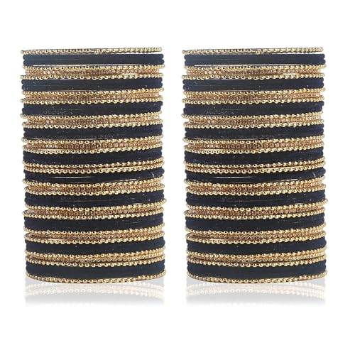 T4 Jewels Beautiful & Elegant Beads Studded Colourful Metal Bangles Set Fashion Jewellery - 110NO. All Bangle Sets T4 Jewels