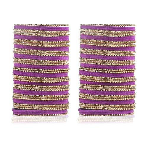 T4 Jewels Beautiful & Elegant Beads Studded Colourful Metal Bangles Set Fashion Jewellery - 110NO. All Bangle Sets T4 Jewels