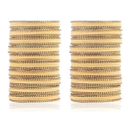 T4 Jewels Beautiful & Elegant Beads Studded Colourful Metal Bangles Set Fashion Jewellery - 110NO. All Bangle Sets T4 Jewels