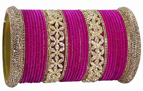 T4 Jewels Bangle Sets With AD And Velvet Bangles T4 Jewels