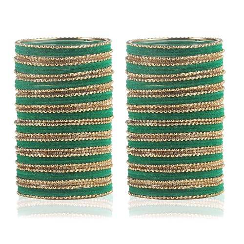 T4 Jewels Beautiful & Elegant Beads Studded Colourful Metal Bangles Set Fashion Jewellery - 110NO. All Bangle Sets T4 Jewels